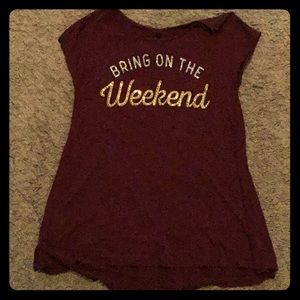 Justice maroon swingy top